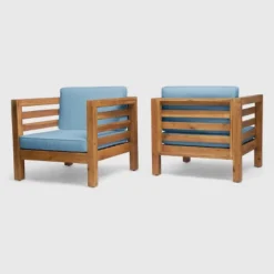 Oana 2PK Acacia Wood Club Chairs - Christopher Knight Home -Outdoor Living Shop GUEST bc130fd6 0831 41d2 b658 666819a578f8