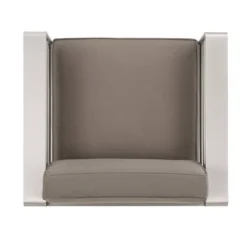 Cape Coral 5pc Outdoor 4 Seater Aluminum Chat Set With Fire Pit - Silver/Khaki - Christopher Knight Home -Outdoor Living Shop GUEST bccb2af6 e682 4ba2 83cf 9f342445a511