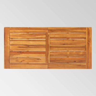 Catriona Rectangle Acacia Wood Industrial Dining Table - Teak - Christopher Knight Home 4 Catriona Rectangle Acacia Wood Industrial Dining Table - Teak - Christopher Knight Home - Image 2