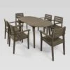 Christopher Knight Home 7pc Stamford Acacia Patio Dining Set Gray