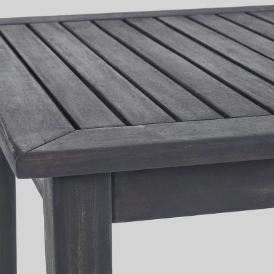 Polaris Acacia Wood Rectangle Bar Table Dark Gray - Christopher Knight Home 4 Polaris Acacia Wood Rectangle Bar Table Dark Gray - Christopher Knight Home - Image 2