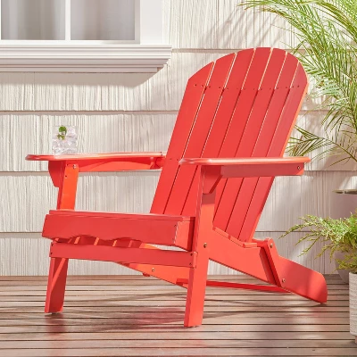 Malibu Outdoor Acacia Wood Adirondack Chair Red - Christopher Knight Home 4 Malibu Outdoor Acacia Wood Adirondack Chair Red - Christopher Knight Home - Image 2