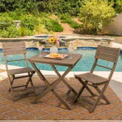 Positano 3pc Acacia Wood Foldable Bistro Set - Christopher Knight Home -Outdoor Living Shop GUEST be8ce26b ae18 4977 8c29 3ea1beade409