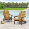 2pk Bellwood Outdoor Acacia Wood Folding Adirondack Chairs Natural - Christopher Knight Home