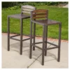 Milos Set Of 2 Acacia Barstool - Dark Brown / Rustic Metal - Christopher Knight Home -Outdoor Living Shop GUEST bf115cbd 4871 44dd adfa 2475868ea8b0