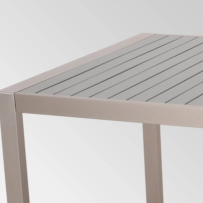 Navan Rectangle Aluminum 70" Dining Table Silver - Christopher Knight Home 4 Navan Rectangle Aluminum 70" Dining Table Silver - Christopher Knight Home - Image 2