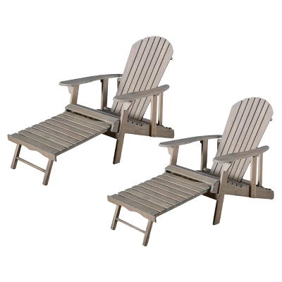 Hayle 2pk Wood Reclining Adirondack Chair With Footrest - Christopher Knight Home 8 Hayle 2pk Wood Reclining Adirondack Chair With Footrest - Christopher Knight Home - Image 6