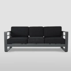 Cape Coral 3pc Metal Patio Sofa Set With Cushions - Gray/Dark Gray - Christopher Knight Home -Outdoor Living Shop GUEST c1b59015 ca5d 47d8 a6a6 bc9821dace15