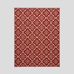 Tallevast Trellis Outdoor Rug Red/Ivory - Christopher Knight Home -Outdoor Living Shop GUEST c2bf139f ba0d 4b7c a4de 9ac1812759b0
