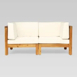 Oana 2pc Acacia Wood Modular Loveseat - Christopher Knight Home -Outdoor Living Shop GUEST c2c7a400 41b3 4b2d b279 5b0a6eddfb3b