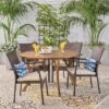 Baldwin 5pc Acacia Wood & Wicker Dining Set - Teak/Brown/Cream - Christopher Knight Home -Outdoor Living Shop GUEST c53c82fe e16f 4eb1 af8b defe51ce0510