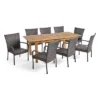 Hayes 9pc Wood & Wicker Expandable Dining Set - Natural/Brown - Christopher Knight Home 1 Hayes 9pc Wood & Wicker Expandable Dining Set - Natural/Brown - Christopher Knight Home -Outdoor Living Shop GUEST c544bb44 50f7 4622 854c ec3de12c7e78