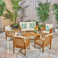 Carolina 6pc Acacia Wood Chat Set - Christopher Knight Home -Outdoor Living Shop GUEST c61d244a 4f8d 4419 94f2 2aae0623f76b
