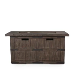 Arnton Outdoor 40000 BTU Rectangle Fire Pit Wood Brown - Christopher Knight Home -Outdoor Living Shop GUEST c679c16f 3ccc 4cd7 aec8 0fd42f729455