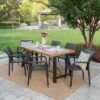 Spencer 7pc Wood & Wicker Dining Set - Brown - Christopher Knight Home -Outdoor Living Shop GUEST c86c040c e5d7 4142 8b1a 21cdb83bdda7