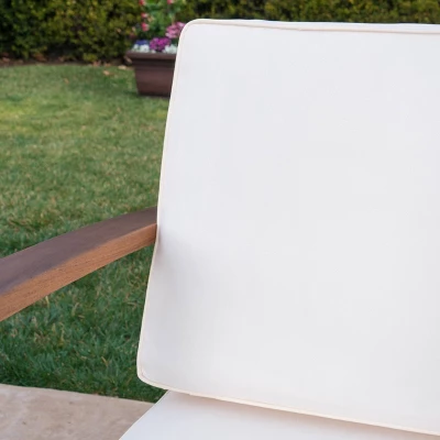 Perla 9pc Acacia Wood Patio Conversation Set - Teak/Cream - Christopher Knight Home 6 Perla 9pc Acacia Wood Patio Conversation Set - Teak/Cream - Christopher Knight Home - Image 4