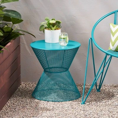 Nevada Iron Modern Side Table - Matte Teal - Christopher Knight Home 3 Nevada Iron Modern Side Table - Matte Teal - Christopher Knight Home