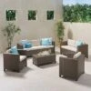 Puerta 5pc Wicker Sofa Chat Set - Brown/Ceramic Gray - Christopher Knight Home -Outdoor Living Shop GUEST ca9961dd a959 4820 9622 936fc71f9603