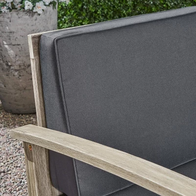 Perla 2pk Acacia Wood Club Chairs Light Gray/Dark Gray - Christopher Knight Home 4 Perla 2pk Acacia Wood Club Chairs Light Gray/Dark Gray - Christopher Knight Home - Image 2