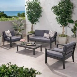 Santa Ana 4pc Gray Acacia Wood Conversation Set - Christopher Knight Home -Outdoor Living Shop GUEST cbf5bd5a 94b4 42f6 a642 c8638707c7bf