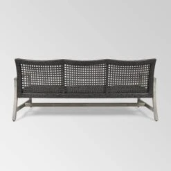 Hampton Wood & Wicker Sofa - Light Gray/Black - Christopher Knight Home -Outdoor Living Shop GUEST cc32f479 ae3f 4acb 84ac 325b85697a8f