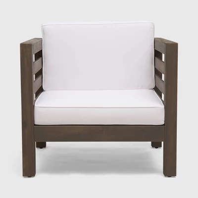 Oana 2pk Acacia Wood Club Chairs - Gray/White - Christopher Knight Home 7 Oana 2pk Acacia Wood Club Chairs - Gray/White - Christopher Knight Home - Image 5