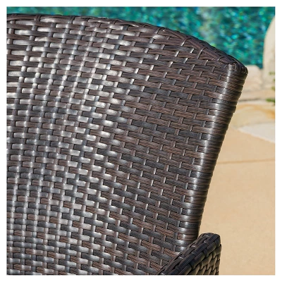 Anaya Set Of 2 Wicker Patio Dining Chair - Brown - Christopher Knight Home 4 Anaya Set Of 2 Wicker Patio Dining Chair - Brown - Christopher Knight Home - Image 2