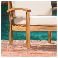 Peyton 4pk Acacia Wood Patio Club Chairs W/ Cushions - Beige - Christopher Knight Home -Outdoor Living Shop GUEST cf244c1f 87fa 42bd 9db2 5cfad56e4991