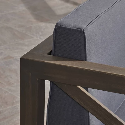 Brava 2pk Acacia Wood Club Chairs - Gray/Dark Gray - Christopher Knight Home 5 Brava 2pk Acacia Wood Club Chairs - Gray/Dark Gray - Christopher Knight Home - Image 3