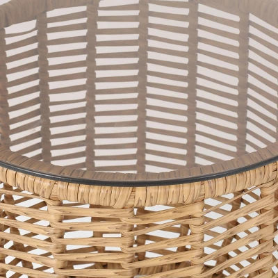 Arias 3pc Wicker Chat Set - Light Brown/Beige - Christopher Knight Home 7 Arias 3pc Wicker Chat Set - Light Brown/Beige - Christopher Knight Home - Image 5