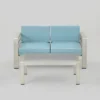 Cape Coral 2pc Aluminum Patio Loveseat & Coffee Table Set - Light Teal - Christopher Knight Home -Outdoor Living Shop GUEST d525f333 95fe 4cbf b409 e854de098574