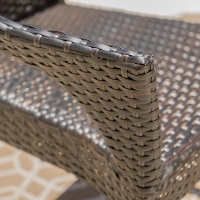 Mirage 4pk Wicker Stacking Chairs - Brown - Christopher Knight Home 4 Mirage 4pk Wicker Stacking Chairs - Brown - Christopher Knight Home - Image 2