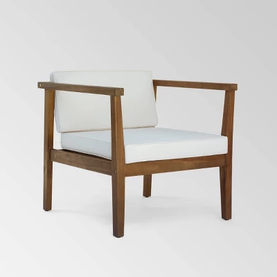 Newbury 4pc Acacia Wood Chat Set - Christopher Knight Home 5 Newbury 4pc Acacia Wood Chat Set - Christopher Knight Home - Image 3