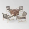Hampton 5pc Wood & Wicker Club Chair Set With Fire Pit - Christopher Knight Home -Outdoor Living Shop GUEST d64a7848 b292 4f34 bc89 6844d51239a7