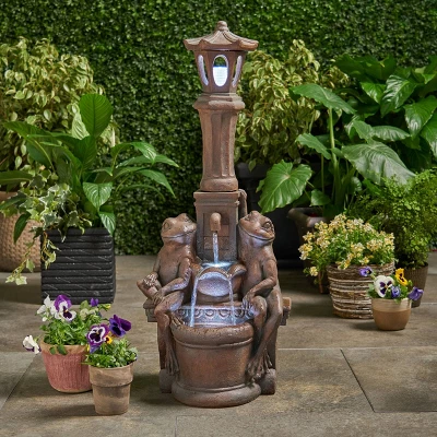 37.25" Los Sapos Faux Stone Fountain - Christopher Knight Home 3 37.25" Los Sapos Faux Stone Fountain - Christopher Knight Home