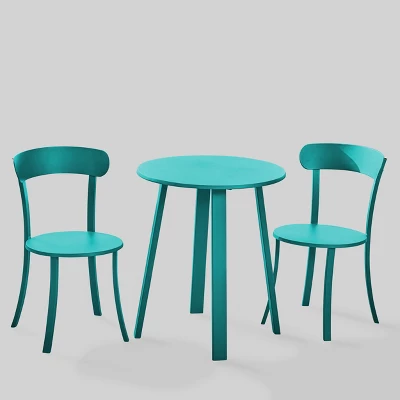 Barbados 3pc Patio Bistro Set - Matte Teal - Christopher Knight Home 3 Barbados 3pc Patio Bistro Set - Matte Teal - Christopher Knight Home