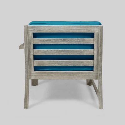 5pc Santa Ana Acacia Wood Patio Sofa Sectional Set - Christopher Knight Home 7 5pc Santa Ana Acacia Wood Patio Sofa Sectional Set - Christopher Knight Home - Image 5