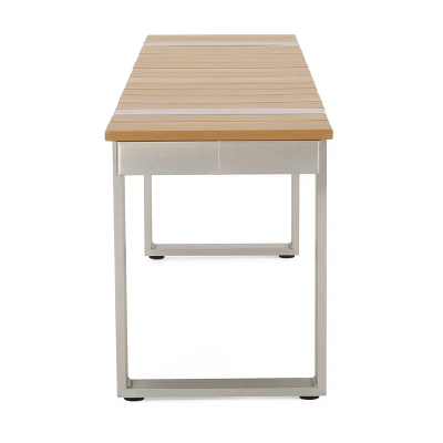 Cibola 3pc Outdoor Aluminum Picnic Set - Natural/Silver - Christopher Knight Home 7 Cibola 3pc Outdoor Aluminum Picnic Set - Natural/Silver - Christopher Knight Home - Image 5