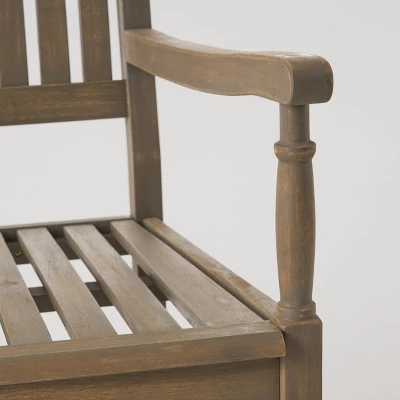 Arcadia 2pc Acacia Wood Rocking Chair And Side Table Set Gray - Christopher Knight Home 5 Arcadia 2pc Acacia Wood Rocking Chair And Side Table Set Gray - Christopher Knight Home - Image 3