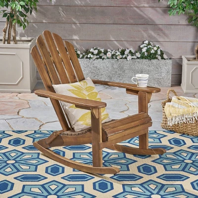 Hollywood Acacia Wood Adirondack Rocking Chair - Christopher Knight Home 3 Hollywood Acacia Wood Adirondack Rocking Chair - Christopher Knight Home