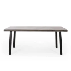 Pointe 3pc Outdoor Modern Industrial Aluminum Dining Set With Benches Gray/Matte Black - Christopher Knight Home -Outdoor Living Shop GUEST dd15c144 64ae 42ea 8b09 7f146c1a93a4