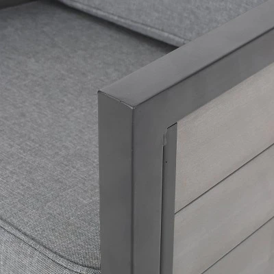 Jax Set Of 2 Faux Wood Club Chairs - Gray/Black - Christopher Knight Home 7 Jax Set Of 2 Faux Wood Club Chairs - Gray/Black - Christopher Knight Home - Image 5