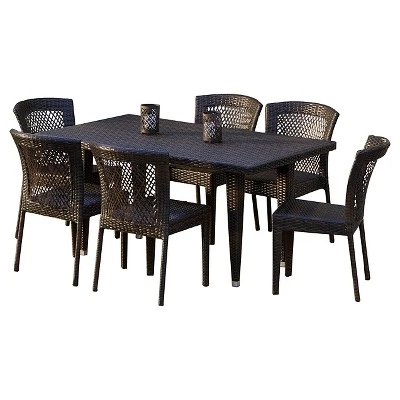 Dusk 7pc Wicker Dining Set - Multi-brown - Christopher Knight Home 3 Dusk 7pc Wicker Dining Set - Multi-brown - Christopher Knight Home
