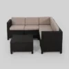 Waverly 6pc All Weather Faux Wicker Sectional Sofa Set - Brown/Beige - Christopher Knight Home -Outdoor Living Shop GUEST deab1a00 eef2 43e4 9ac6 79df1a418b61
