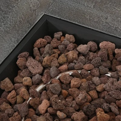 Blaeberry Outdoor Square Fire Pit Natural Stone - Christopher Knight Home 5 Blaeberry Outdoor Square Fire Pit Natural Stone - Christopher Knight Home - Image 3