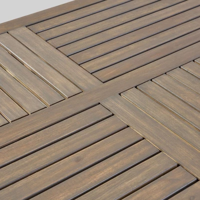 Nora 7pc Wicker And Acacia Wood Dining Set - Gray - Christopher Knight Home 7 Nora 7pc Wicker And Acacia Wood Dining Set - Gray - Christopher Knight Home - Image 5