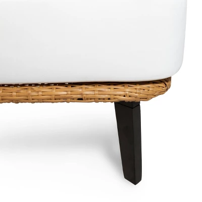 Nic 2pk Outdoor Wicker Club Chairs With Cushions - Light Brown/White - Christopher Knight Home 10 Nic 2pk Outdoor Wicker Club Chairs With Cushions - Light Brown/White - Christopher Knight Home - Image 8