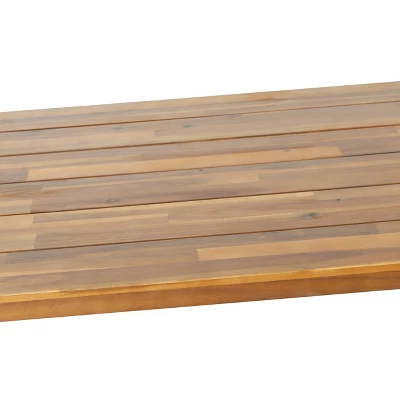 Varva Rectangular Outdoor Acacia Wood Dining Table Teak/Black - Christopher Knight Home 8 Varva Rectangular Outdoor Acacia Wood Dining Table Teak/Black - Christopher Knight Home - Image 6