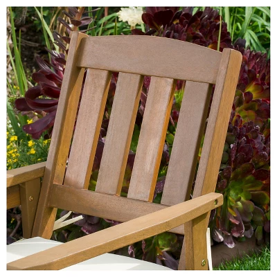 Belize Meranti Adjoined 2-Seater - Cream & Honey Oak - Christopher Knight Home 4 Belize Meranti Adjoined 2-Seater - Cream & Honey Oak - Christopher Knight Home - Image 2