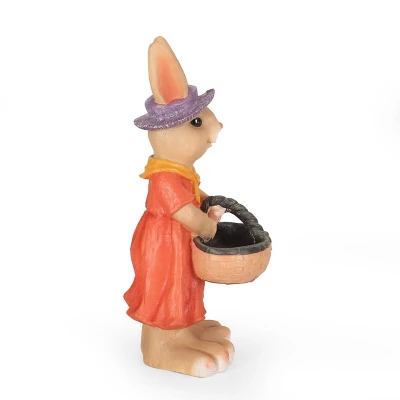 Christopher Knight Home 14" Wide Rafter Concrete Outdoor Novelty Rabbit Planter Brown/Orange 7 Christopher Knight Home 14" Wide Rafter Concrete Outdoor Novelty Rabbit Planter Brown/Orange - Image 5